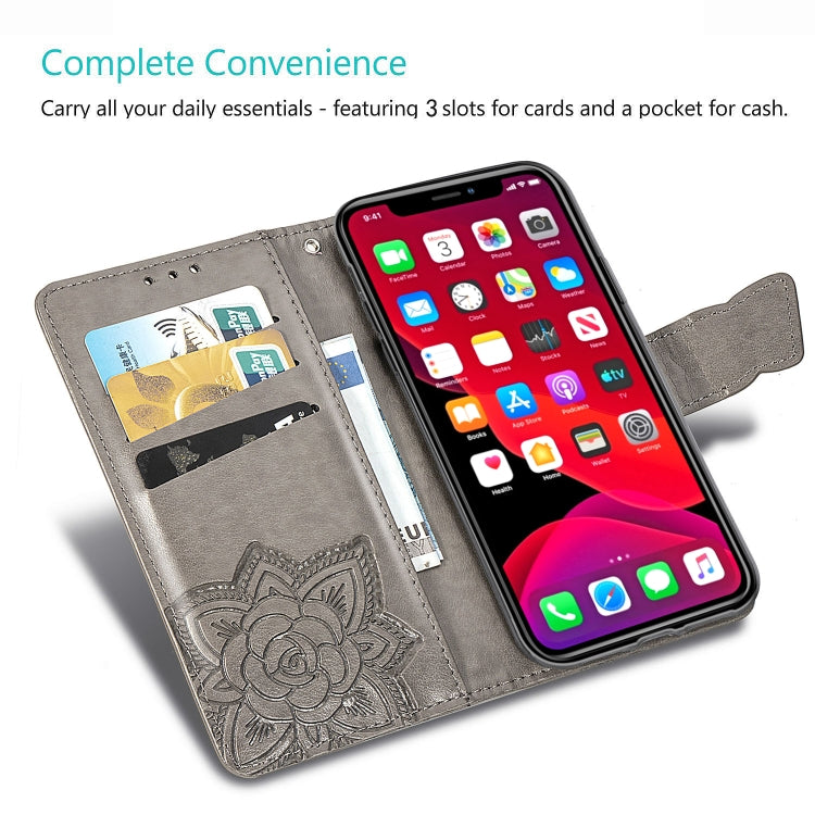 Butterfly Love Flowers Embossing Horizontal Flip Leather Case For  iPhone XI（2019）with Holder & Card Slots & Wallet & Lanyard, For iPhone 11 Pro