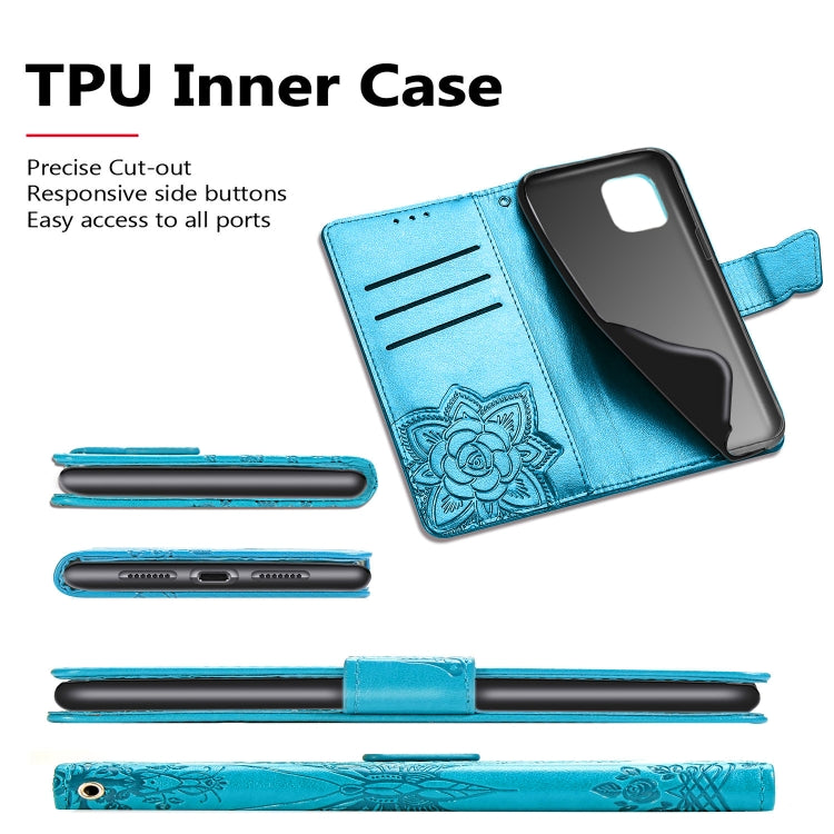 Butterfly Love Flowers Embossing Horizontal Flip Leather Case For  iPhone XI（2019）with Holder & Card Slots & Wallet & Lanyard, For iPhone 11 Pro