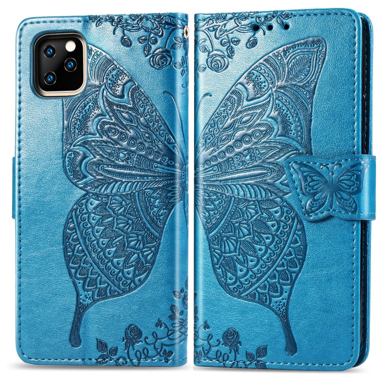 Butterfly Love Flowers Embossing Horizontal Flip Leather Case For  iPhone XI（2019）with Holder & Card Slots & Wallet & Lanyard, For iPhone 11 Pro