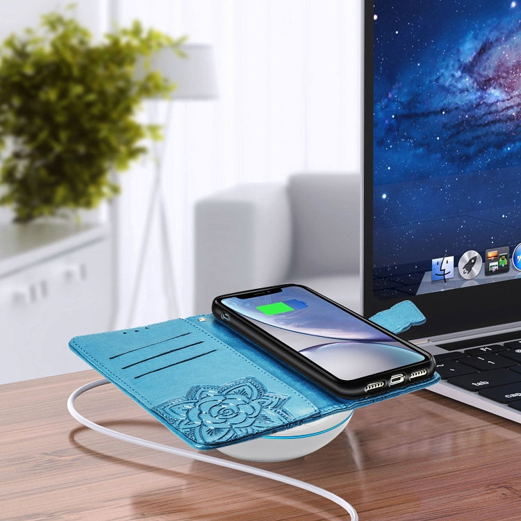 Butterfly Love Flowers Embossing Horizontal Flip Leather Case For iPhone XIR （2019) with Holder & Card Slots & Wallet & Lanyard, For iPhone 11