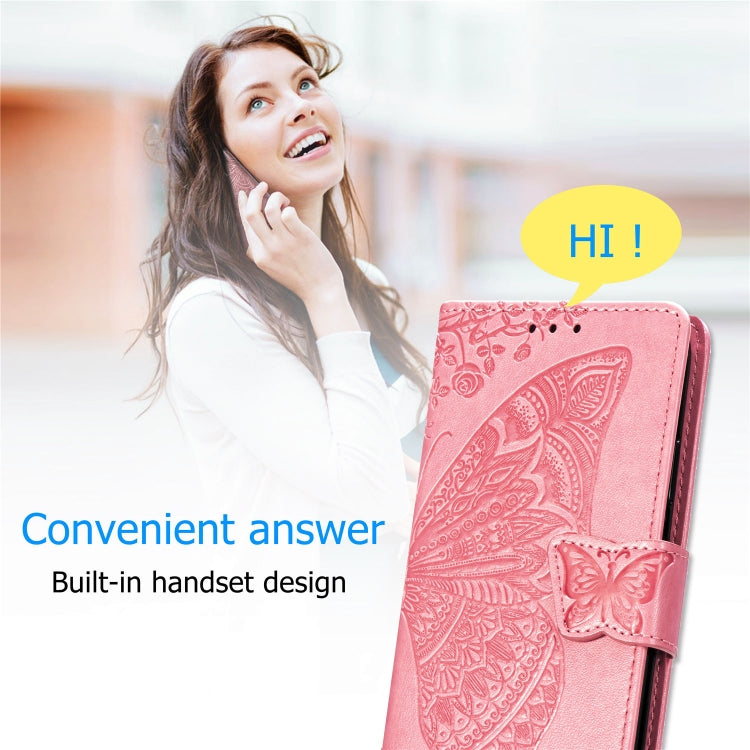 Butterfly Love Flowers Embossing Horizontal Flip Leather Case For iPhone XIR （2019) with Holder & Card Slots & Wallet & Lanyard, For iPhone 11
