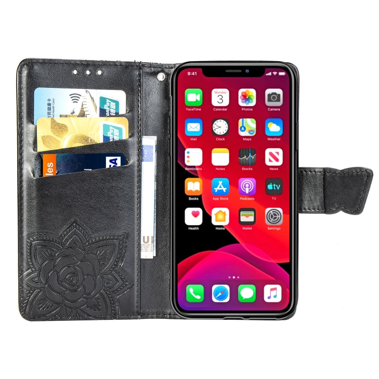 Butterfly Love Flowers Embossing Horizontal Flip Leather Case For iPhone XIR （2019) with Holder & Card Slots & Wallet & Lanyard, For iPhone 11