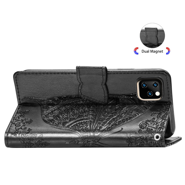 Butterfly Love Flowers Embossing Horizontal Flip Leather Case For iPhone XIR （2019) with Holder & Card Slots & Wallet & Lanyard, For iPhone 11