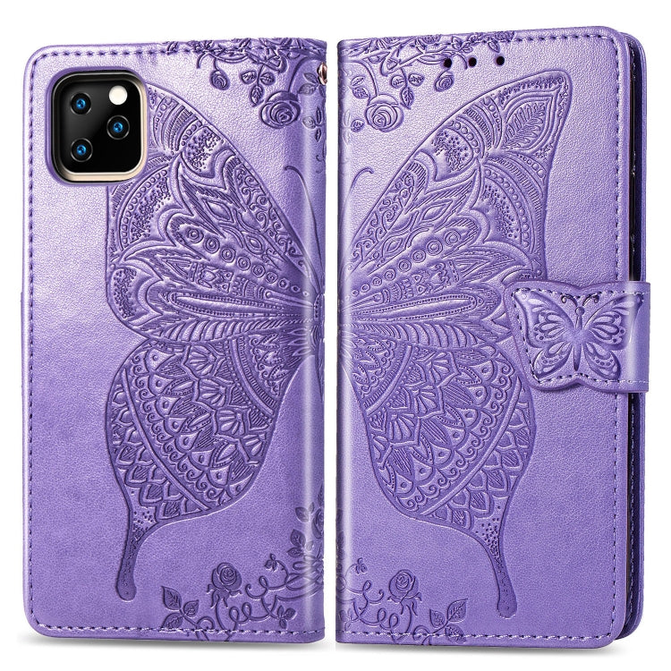Butterfly Love Flowers Embossing Horizontal Flip Leather Case For iPhone XIR （2019) with Holder & Card Slots & Wallet & Lanyard, For iPhone 11