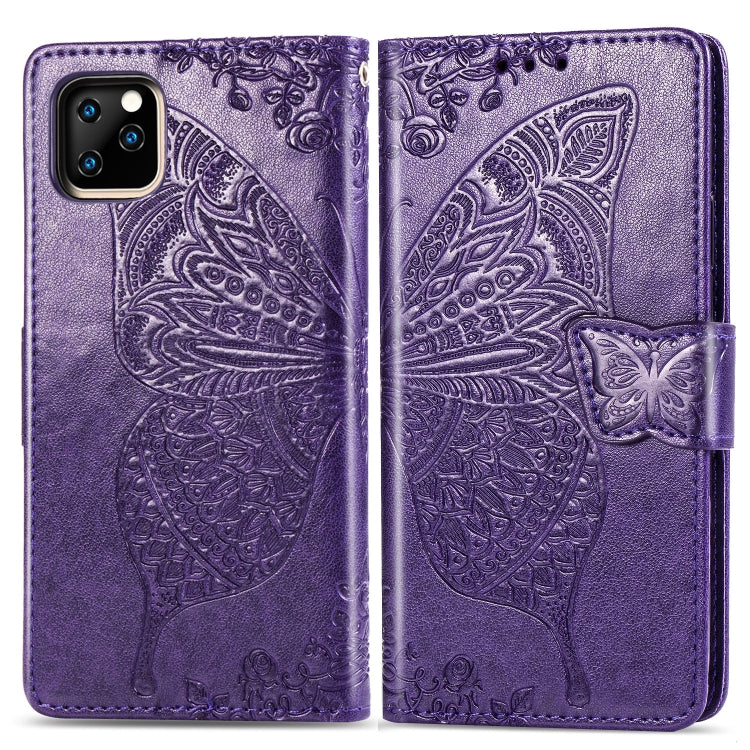 Butterfly Love Flowers Embossing Horizontal Flip Leather Case For iPhone XIR （2019) with Holder & Card Slots & Wallet & Lanyard, For iPhone 11