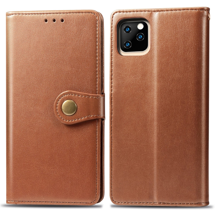 Retro Solid Color Leather Buckle Mobile Phone Protection Leather Case with Photo Frame & Card Slot & Wallet & Bracket Function for  iPhone XI Max（2019）, For iPhone 11 Pro Max