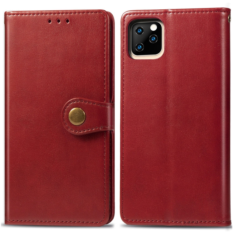 Retro Solid Color Leather Buckle Mobile Phone Protection Leather Case with Photo Frame & Card Slot & Wallet & Bracket Function for  iPhone XI Max（2019）, For iPhone 11 Pro Max