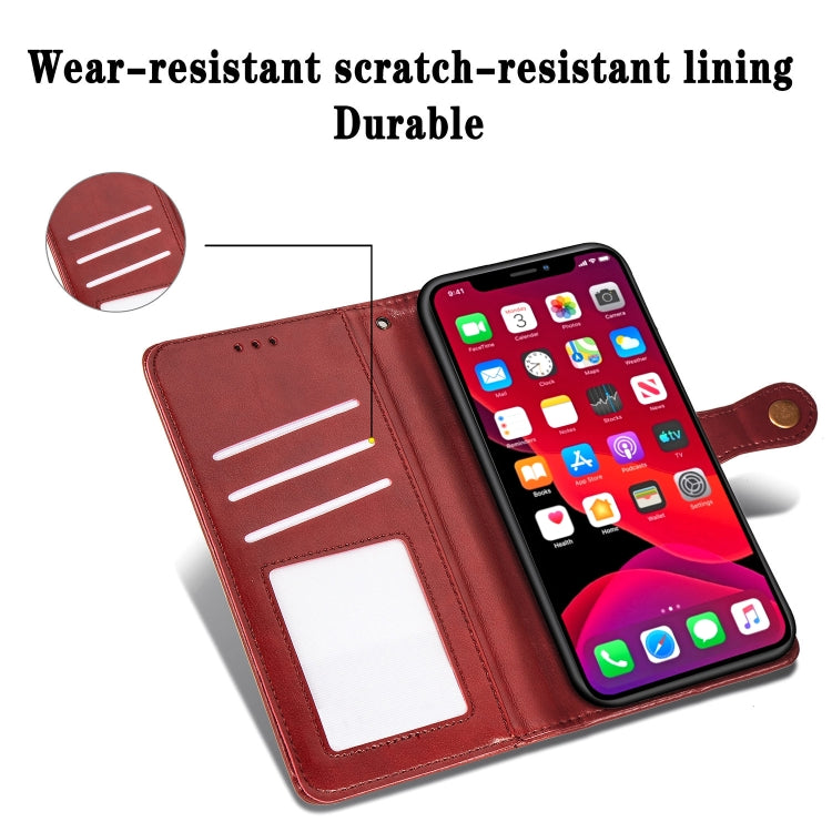 Retro Solid Color Leather Buckle Mobile Phone Protection Leather Case with Photo Frame & Card Slot & Wallet & Bracket Function for iPhone XI（2019）, For iPhone 11 Pro