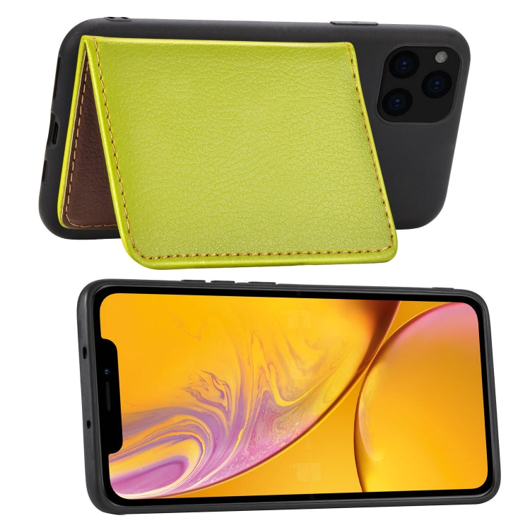 For iPhone XI 2019 Litchi Pattern Card Bag Wallet Bracket + TPU Phone Case with Card Slot Wallet Bracket Function, For iPhone 11 Pro