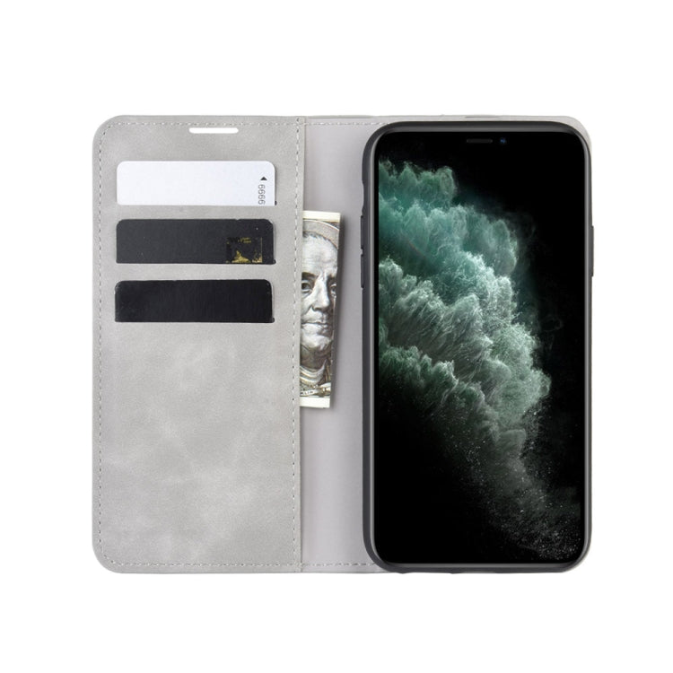 For iPhone 11 Pro Max   Retro-skin Business Magnetic Suction Leather Case with Purse-Bracket-Chuck, For iPhone 11 Pro Max