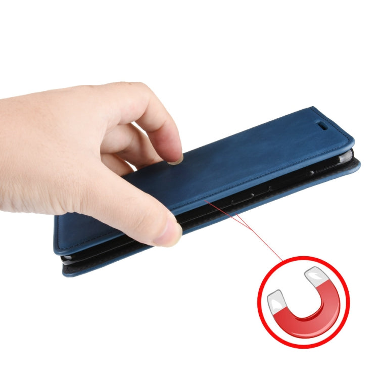For iPhone 11   Retro-skin Business Magnetic Suction Leather Case with Purse-Bracket-Chuck, For iPhone 11