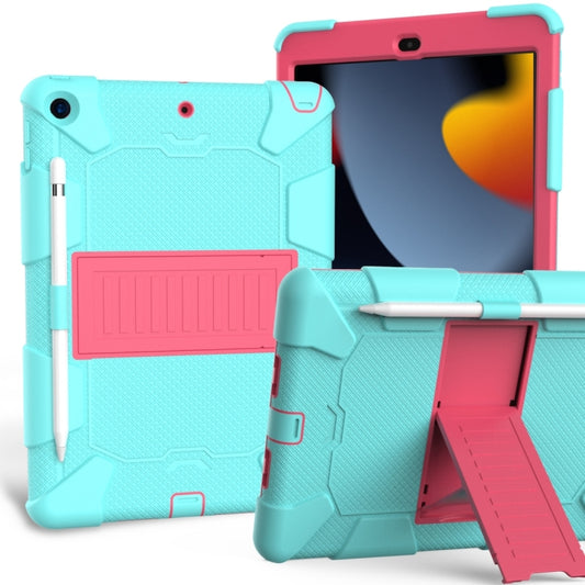 For iPad 10.2 Shockproof Two-Color Silicone Protection Case with Holder & Pen Slot, For iPad 10.2