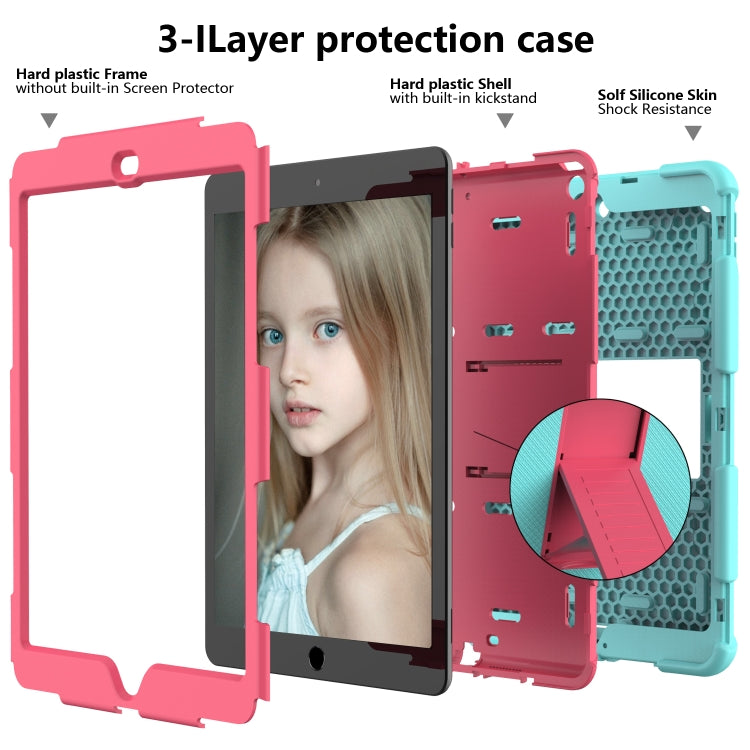 For iPad 10.2 Shockproof Two-Color Silicone Protection Case with Holder & Pen Slot, For iPad 10.2