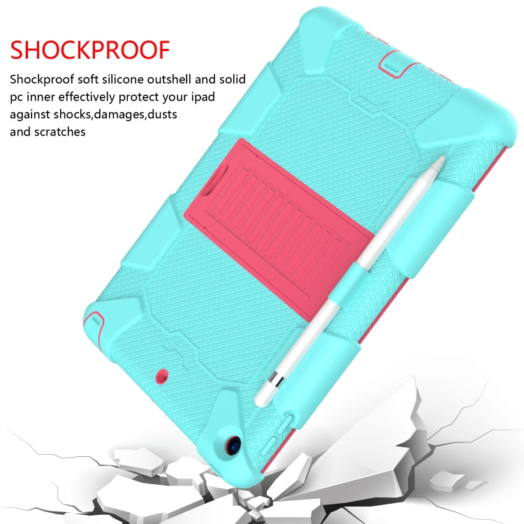 For iPad 10.2 Shockproof Two-Color Silicone Protection Case with Holder & Pen Slot, For iPad 10.2