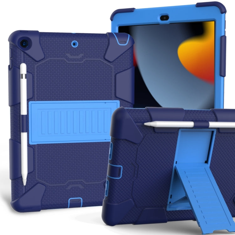 For iPad 10.2 Shockproof Two-Color Silicone Protection Case with Holder & Pen Slot, For iPad 10.2