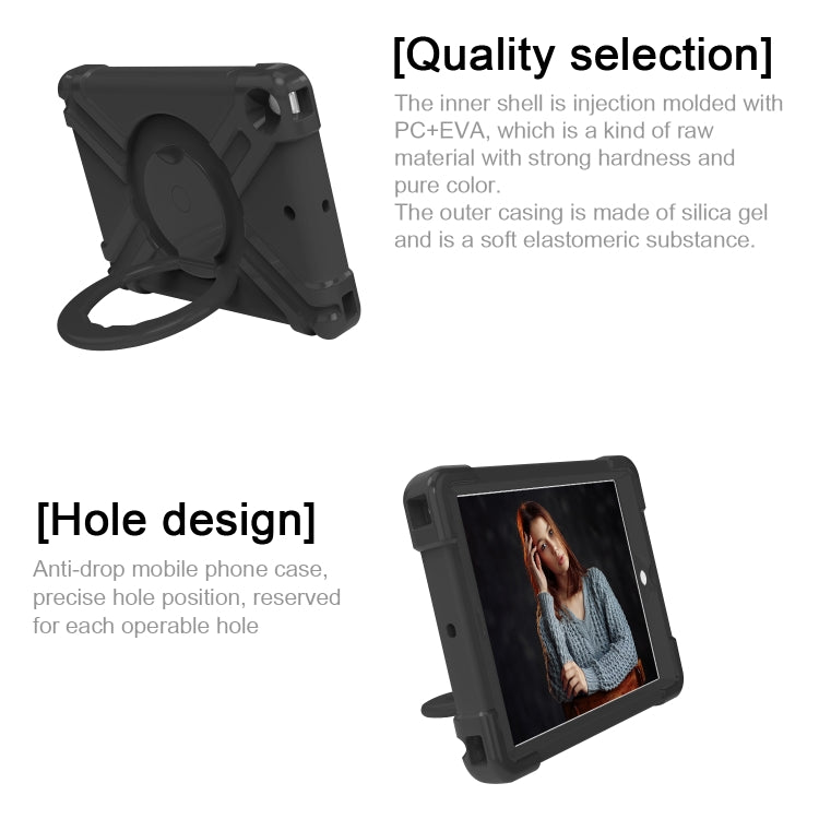 EVA + PC Flat Protective Shell with 360 ° Rotating Bracket, For iPad Air/Air2/Pro9.7, For iPad 10.2