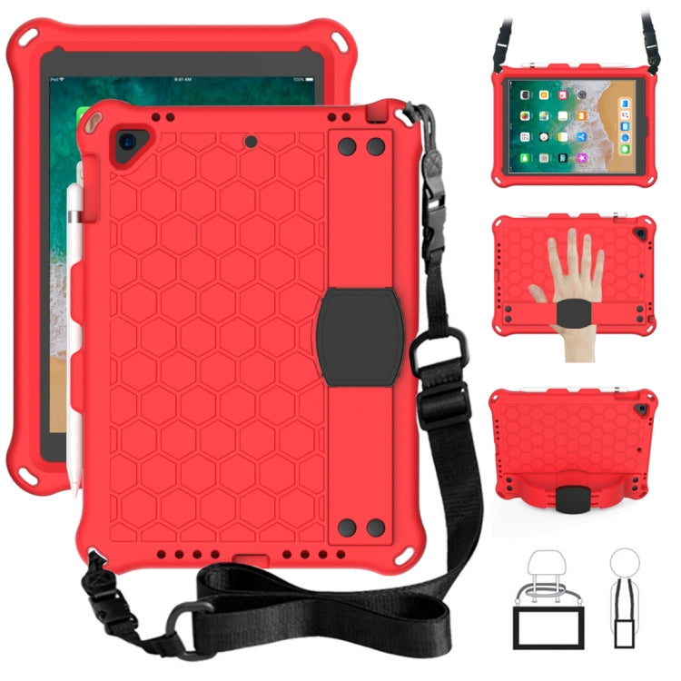 Honeycomb Design EVA + PC Four Corner Anti Falling Flat Protective Shell With Straps, For iPad Air/Air2/Pro9.7, For iPad 10.2, For iPad Pro 10.5, For iPad Air 2019 10.5