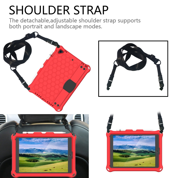 Honeycomb Design EVA + PC Four Corner Anti Falling Flat Protective Shell With Straps, For iPad Air/Air2/Pro9.7, For iPad 10.2, For iPad Pro 10.5, For iPad Air 2019 10.5