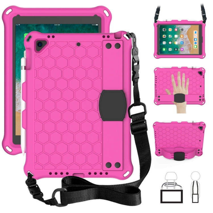 Honeycomb Design EVA + PC Four Corner Anti Falling Flat Protective Shell With Straps, For iPad Air/Air2/Pro9.7, For iPad 10.2, For iPad Pro 10.5, For iPad Air 2019 10.5