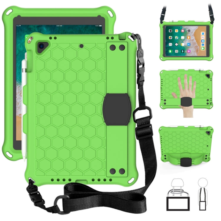 Honeycomb Design EVA + PC Four Corner Anti Falling Flat Protective Shell With Straps, For iPad Air/Air2/Pro9.7, For iPad 10.2, For iPad Pro 10.5, For iPad Air 2019 10.5