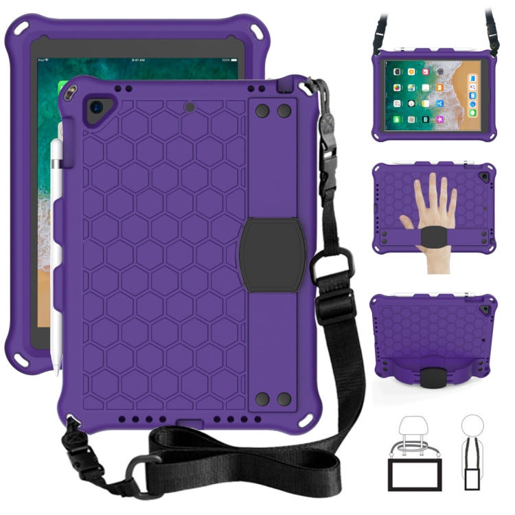 Honeycomb Design EVA + PC Four Corner Anti Falling Flat Protective Shell With Straps, For iPad Air/Air2/Pro9.7, For iPad 10.2, For iPad Pro 10.5, For iPad Air 2019 10.5