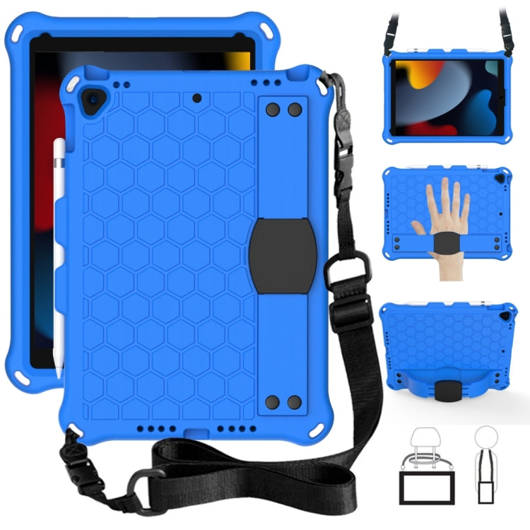 Honeycomb Design EVA + PC Four Corner Anti Falling Flat Protective Shell With Straps, For iPad Air/Air2/Pro9.7, For iPad 10.2, For iPad Pro 10.5, For iPad Air 2019 10.5