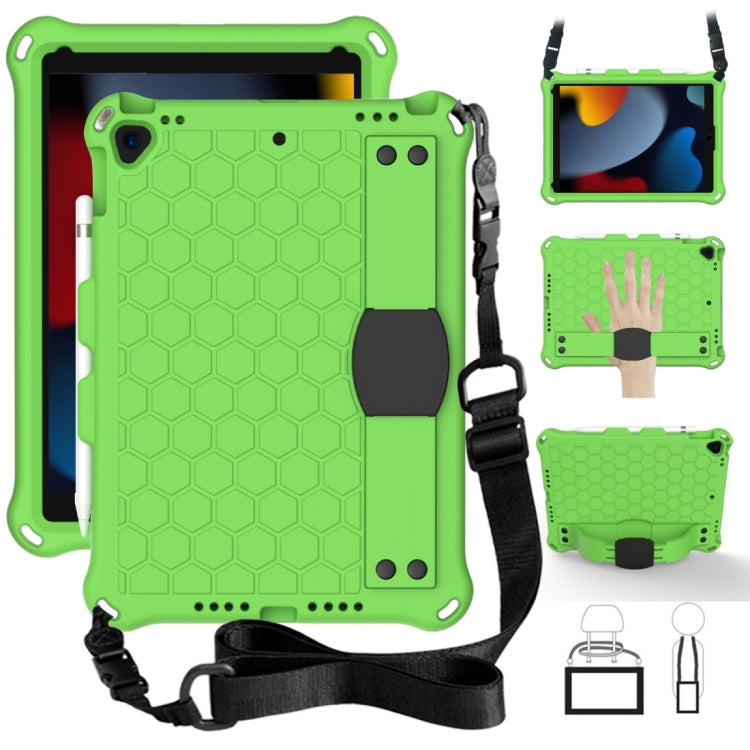 Honeycomb Design EVA + PC Four Corner Anti Falling Flat Protective Shell With Straps, For iPad Air/Air2/Pro9.7, For iPad 10.2, For iPad Pro 10.5, For iPad Air 2019 10.5