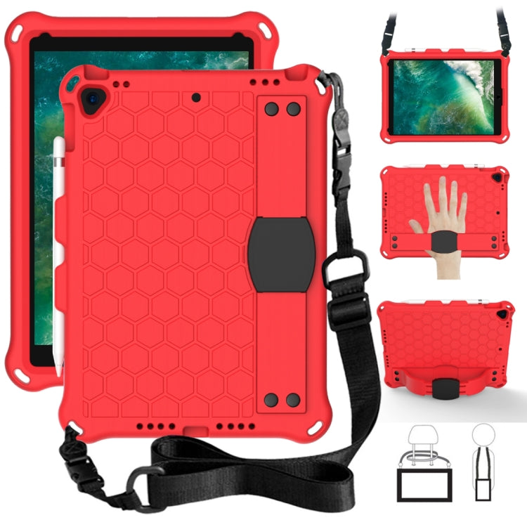 Honeycomb Design EVA + PC Four Corner Anti Falling Flat Protective Shell With Straps, For iPad Air/Air2/Pro9.7, For iPad 10.2, For iPad Pro 10.5, For iPad Air 2019 10.5