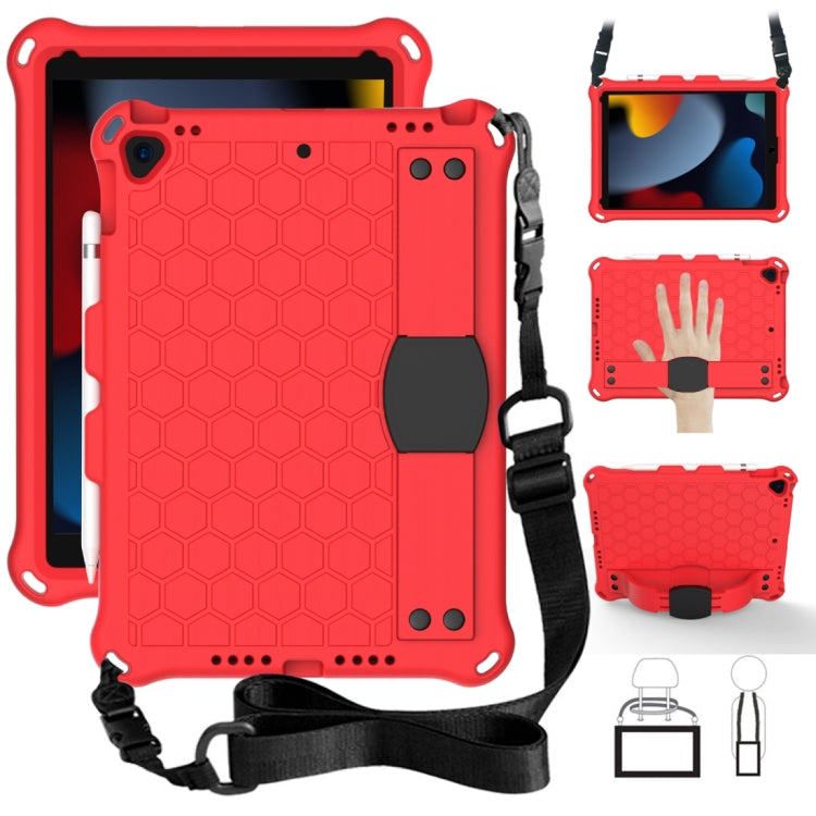 Honeycomb Design EVA + PC Four Corner Anti Falling Flat Protective Shell With Straps, For iPad Air/Air2/Pro9.7, For iPad 10.2, For iPad Pro 10.5, For iPad Air 2019 10.5