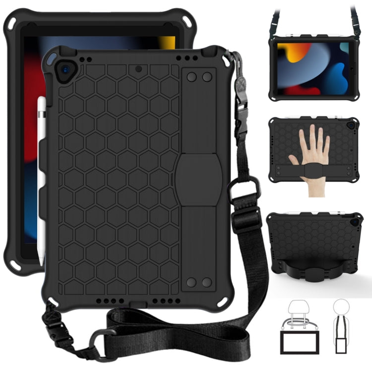 Honeycomb Design EVA + PC Four Corner Anti Falling Flat Protective Shell With Straps, For iPad Air/Air2/Pro9.7, For iPad 10.2, For iPad Pro 10.5, For iPad Air 2019 10.5