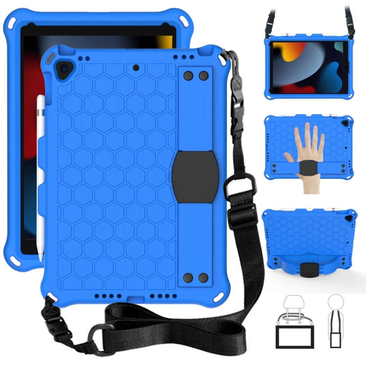 Honeycomb Design EVA + PC Four Corner Anti Falling Flat Protective Shell With Straps, For iPad Air/Air2/Pro9.7, For iPad 10.2, For iPad Pro 10.5, For iPad Air 2019 10.5