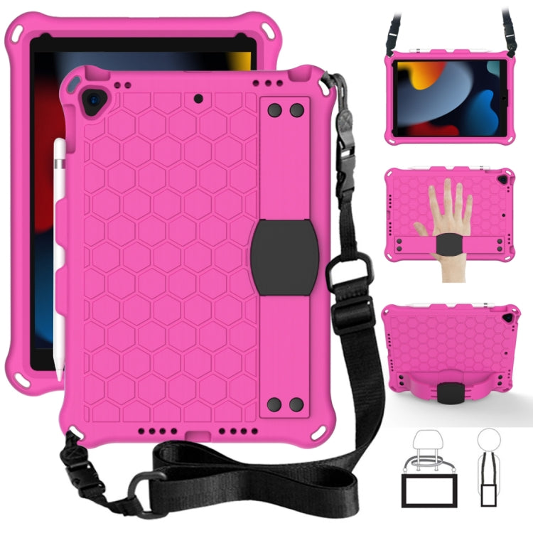 Honeycomb Design EVA + PC Four Corner Anti Falling Flat Protective Shell With Straps, For iPad Air/Air2/Pro9.7, For iPad 10.2, For iPad Pro 10.5, For iPad Air 2019 10.5