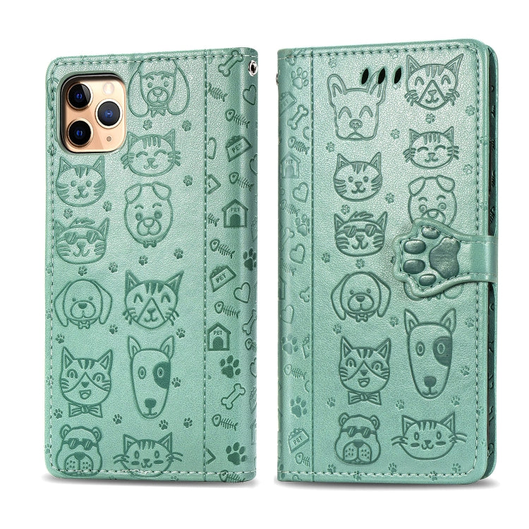 Cute Cat and Dog Embossed Horizontal Flip PU Leather Case with Holder / Card Slot / Wallet / Lanyard, For iPhone 11 Pro Max, For iPhone XS/X, For iPhone XR