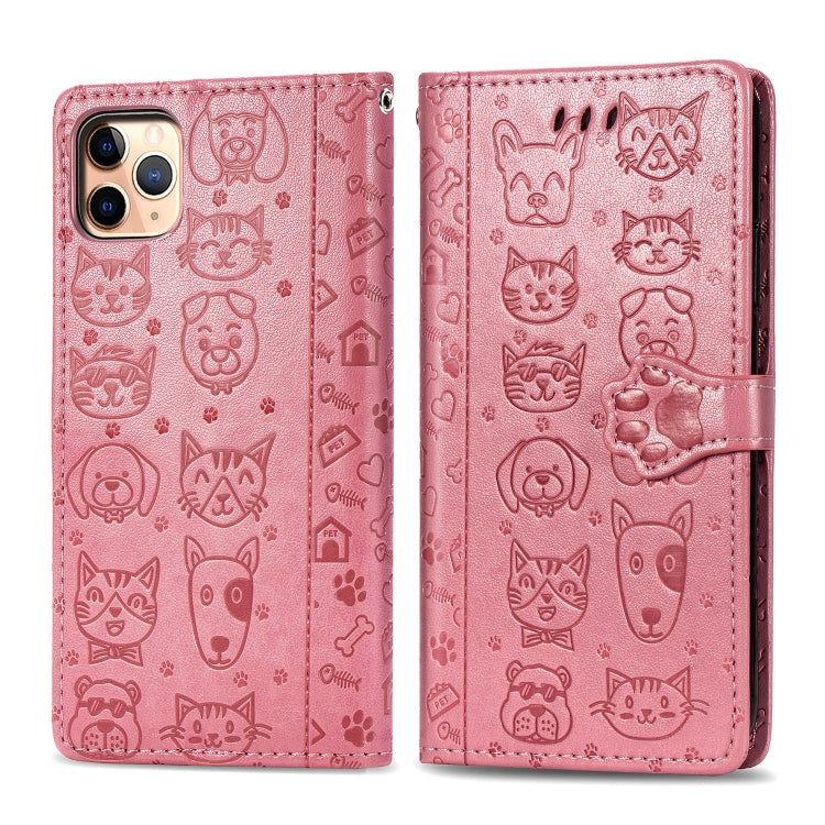 Cute Cat and Dog Embossed Horizontal Flip PU Leather Case with Holder / Card Slot / Wallet / Lanyard, For iPhone 11 Pro Max, For iPhone XS/X, For iPhone XR