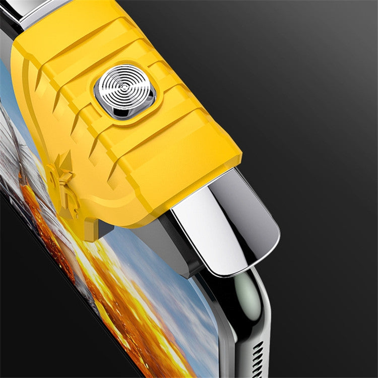 2 Pairs F01 Electroplating Mechanical Shaft Bidirectional Button Auxiliary Shooting Game Handle for Mobile Phones within The Thickness of 6.1-12.0mm, F01