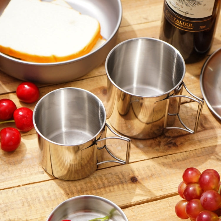 4 in 1 Outdoor 304 Stainless Steel Folding Cup Portable Cup Bowl Set