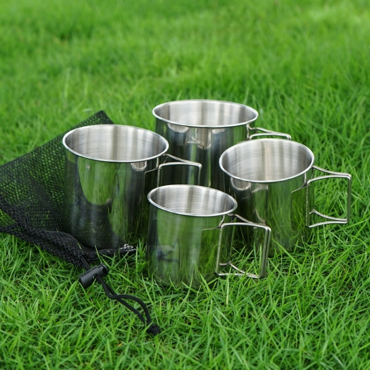 4 in 1 Outdoor 304 Stainless Steel Folding Cup Portable Cup Bowl Set