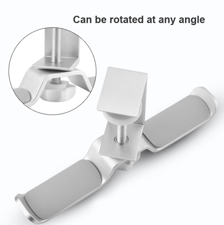 Universal Metal Headphone Double Bracket Headphone Hanger Desktop Lock Clip Headphone Display Shelf, Black, Silver