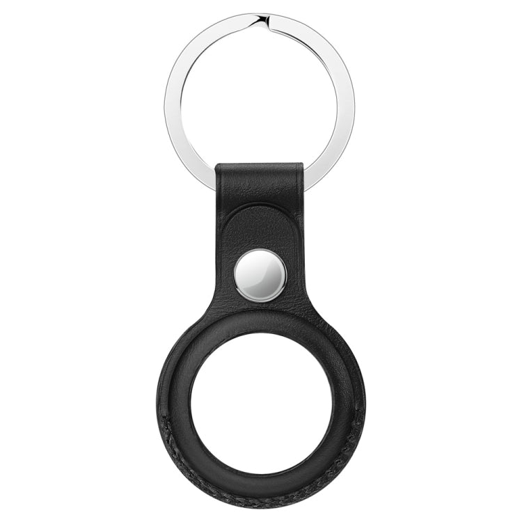 Anti-scratch Top-layer Cowhide Leather Protective Cover with Hanging Buckle for Airtag