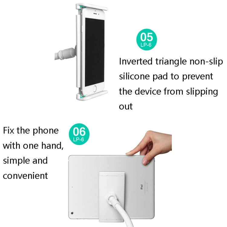 LP-6 Tablet Mobile Phone Lazy Bracket Detachable Bed Bracket, Style:, Two-stage (Golden), Two-stage （Silver), Two-stage (Cute Pink), Two-stage (Titanium Gray), Two-stage (Blue), Three-stage (Golden), Three-stage (Silver), Three-stage (Cute Pink)...