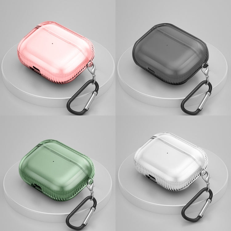 2 PCS Earphone Protective Cover TPU Airbag Transparent Protective Shell For AirPods Pro, Transparent Pink, Transparent Black, Transparent Green, Transparent