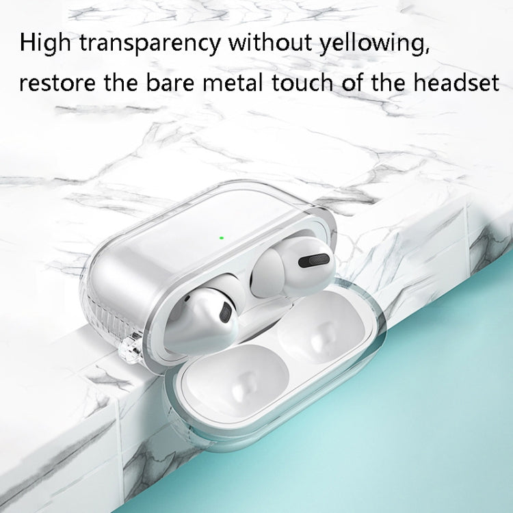2 PCS Earphone Protective Cover TPU Airbag Transparent Protective Shell For AirPods Pro, Transparent Pink, Transparent Black, Transparent Green, Transparent