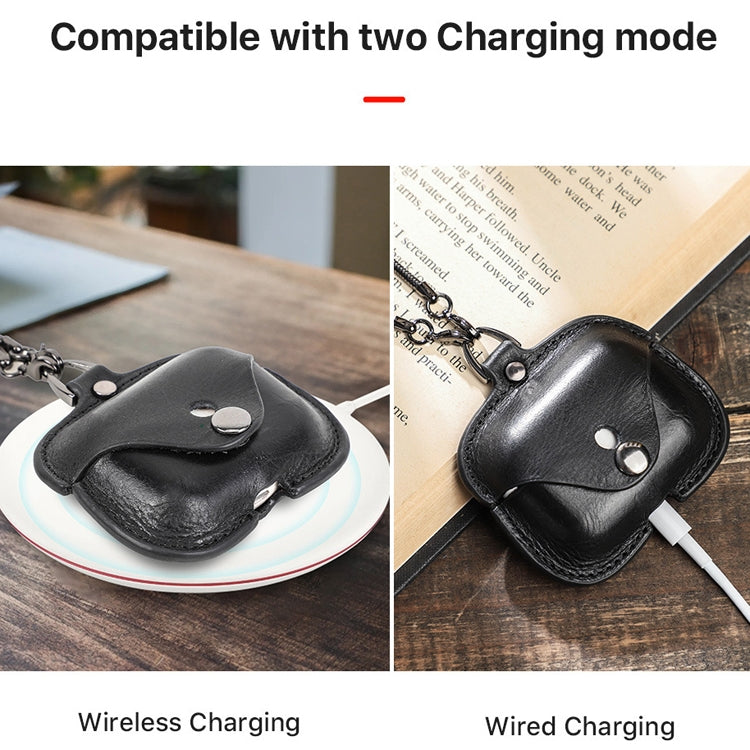 CONTACTS FAMILY CF1122A AirPods Pro Leather Protective Case with Necklace for AirPods Pro, Black, Red, Blue, Green