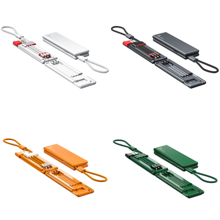 Oatsbasf 03083 Portable Multi-Function Micro USB + USB-C / Type-C + 8 Pin 3 in 1 Charging Cable