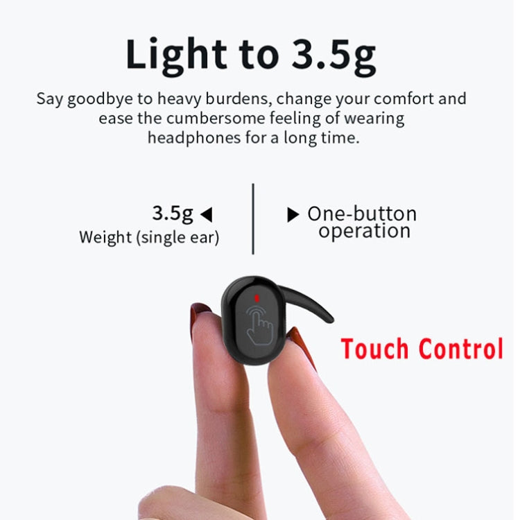 Y30 Wireless Bluetooth Headset 5.0 In-Ear Mini Earphone, Black