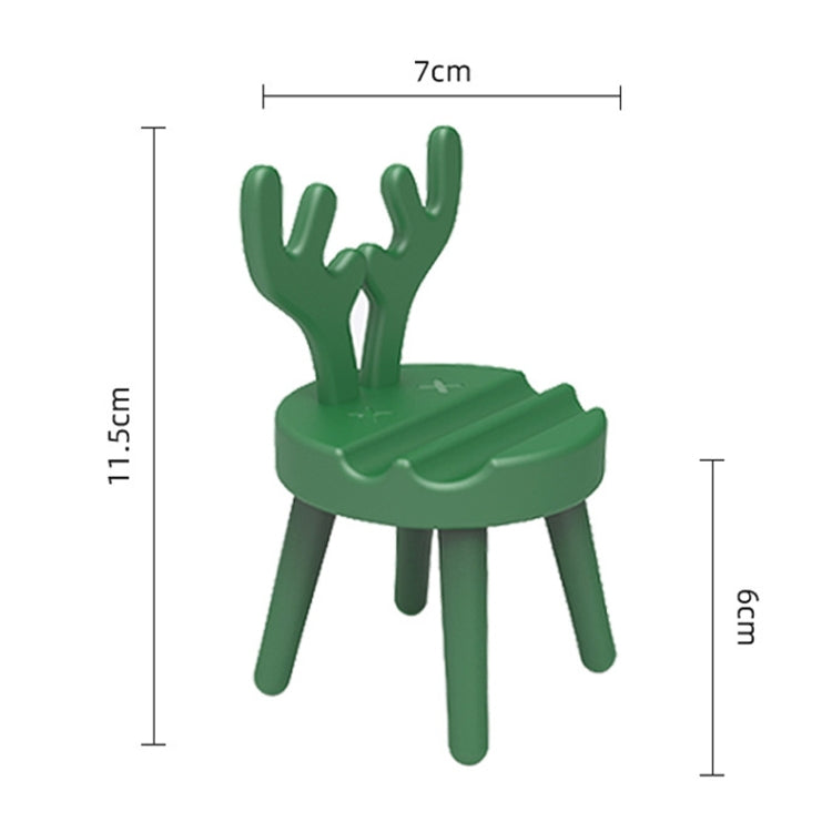 Cartoon Chair Shape Desktop Mobile Phone Holder Cute Mini Universal Phone Rack, Deer(Pink), Deer(Green), Deer(Yellow)
