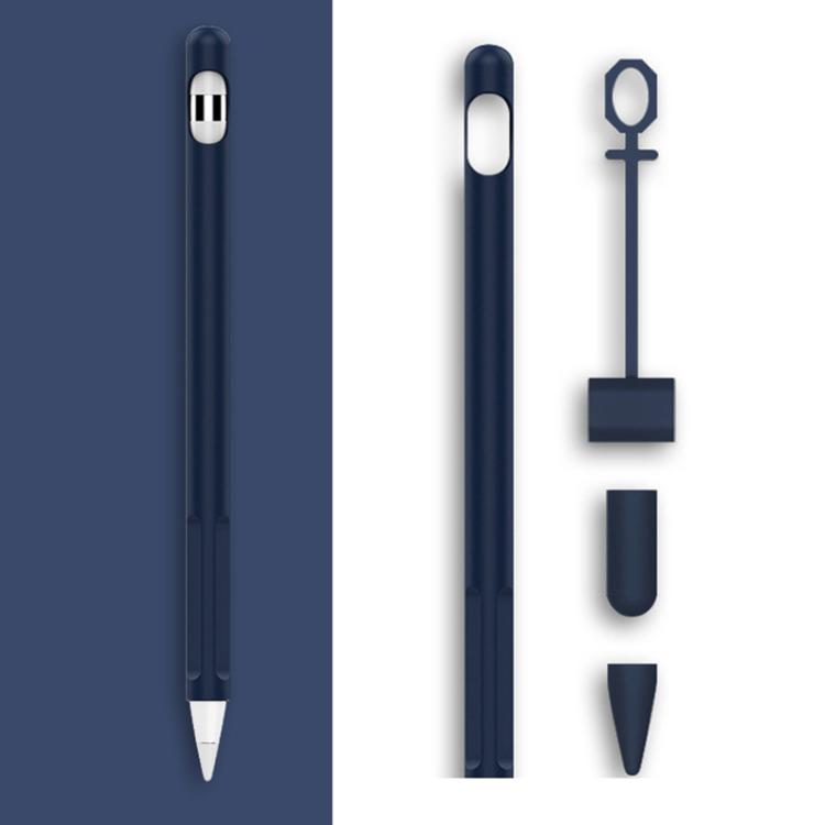 2 Sets 4 In 1 Stylus Silicone Protective Cover + Anti-Lost Rope Set For Apple Pencil 1