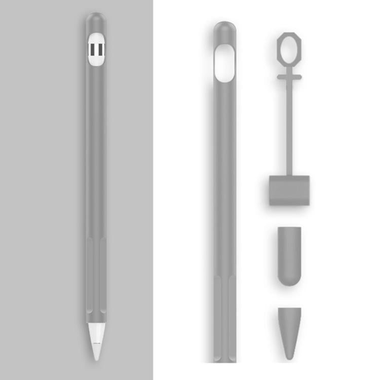 2 Sets 4 In 1 Stylus Silicone Protective Cover + Anti-Lost Rope Set For Apple Pencil 1
