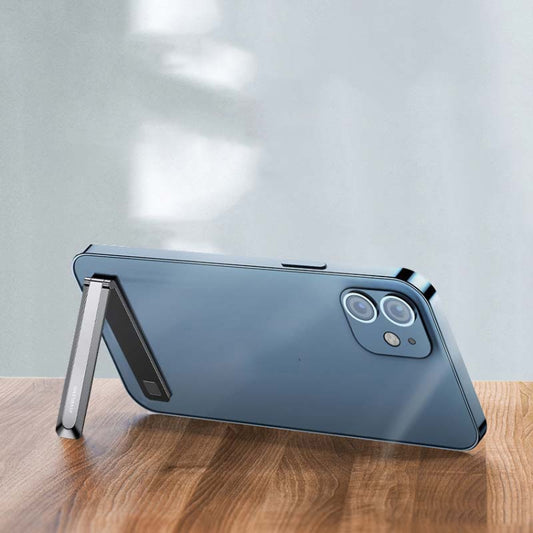 Oatsbasf 03654 Mini Mobile Phone Holder Back Sticker Portable Folding Desktop Multifunctional Magnetic Stand, 03654 Grey, 03654 Gold