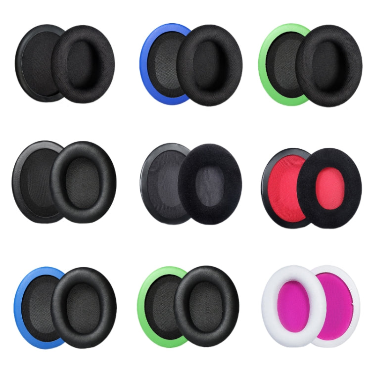 2pcs Headset Earmuffs For Kingston HyperX, Black Mesh, Black Mesh+Green, Black Protein Skin, Black Velvet, Black+Red Velvet, Black+Blue Protein Skin, Black+Green Protein Skin, White+Rose Red, Black Splicing, Black Ice Silk, Black Ice-skinned...